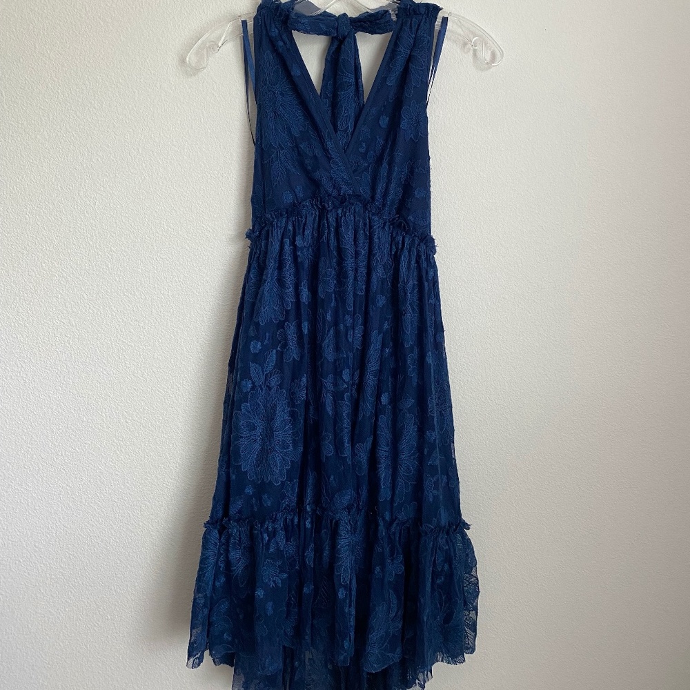 Band of Gypsies - Size Medium - Blue Floral Lace Mini Dress